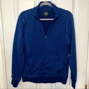 𝅺j Crew Cozy 3/4 Zip Blue Fleece Pullover Sweater Small